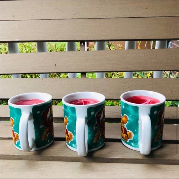 Vintage 90s Christmas holiday mug candle bear Santa - Picture 7 of 10